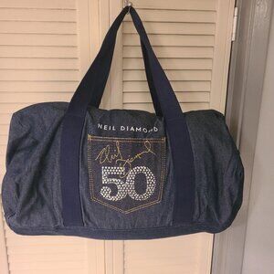 Neil Diamond 50th Anniversary 2017 Duffel Duffle Bag Denim Rhinestone Diamond